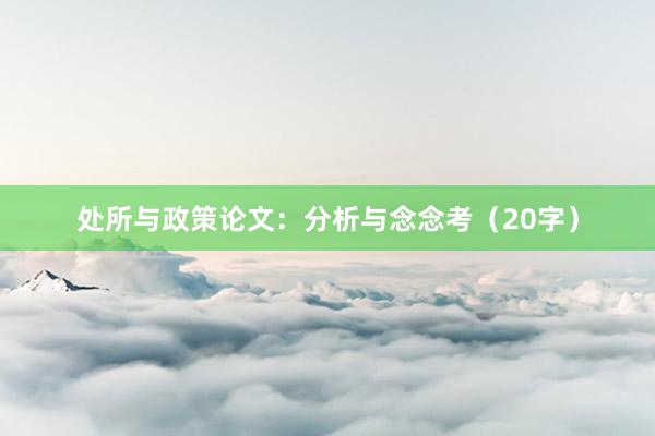 处所与政策论文：分析与念念考（20字）